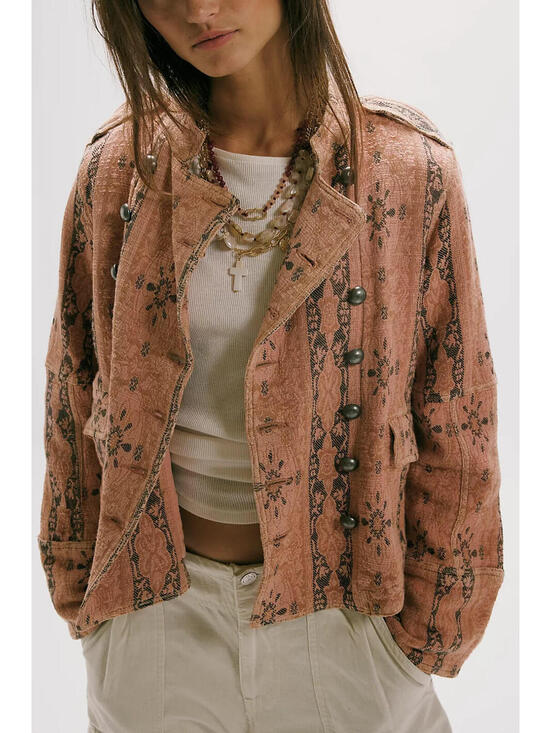 Free People Jackets & Blazers - NEW, Free people Lotty Jacquard Jacket in Rose Smoke Sz XS #SJ2295